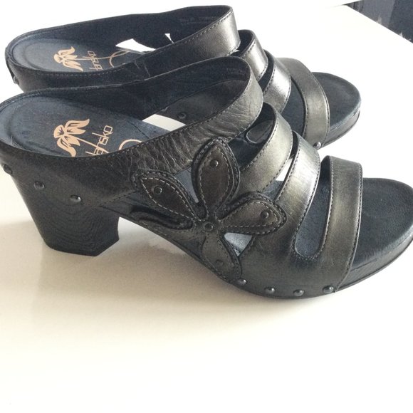 Dansko Nigella Sandals Comfort Strappy Size 9 Black heels Leather - Picture 3 of 16